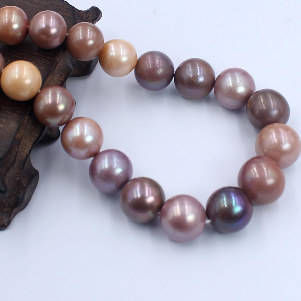 Natural 14-18mm Graduated Round Mixed Edison Freshwater Pearl Jewelry DIY Big Beads Strand 16