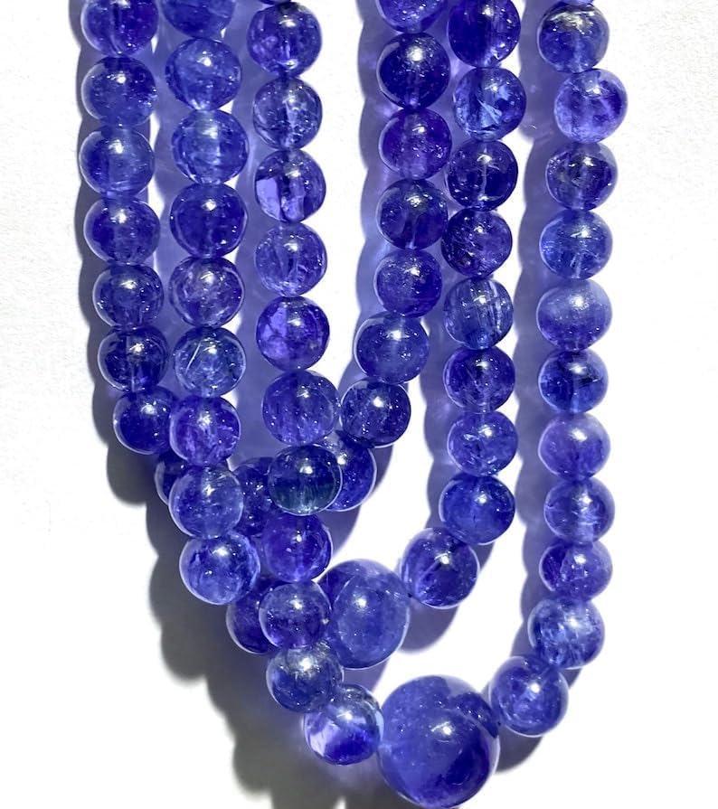 Natural Tanzanite Round soomth Beads 5X9 22 inch Long String Jewelry Making Gemstone Beads for Necklace Bracelet