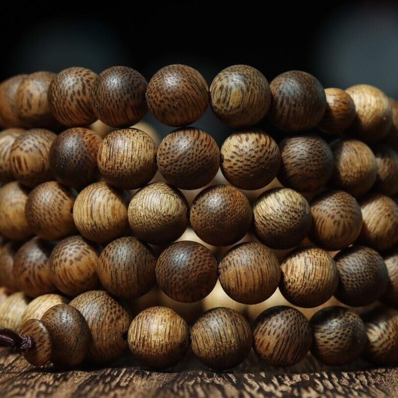 Agarwood 8mm*108pcs Hainan White Chess Sinking Rosary Beads Agarwood Buddha Beads Rosary
