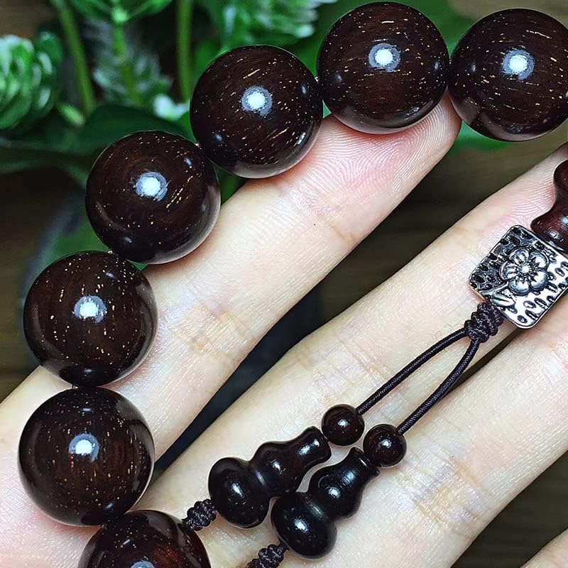 Mascot Wooden Crafts Wood Carving Art Wood Decoration Artwork 小叶紫檀老料高油密1.5X15粒 多星局部满星佛珠手串手链 (小叶紫檀老料高油密)