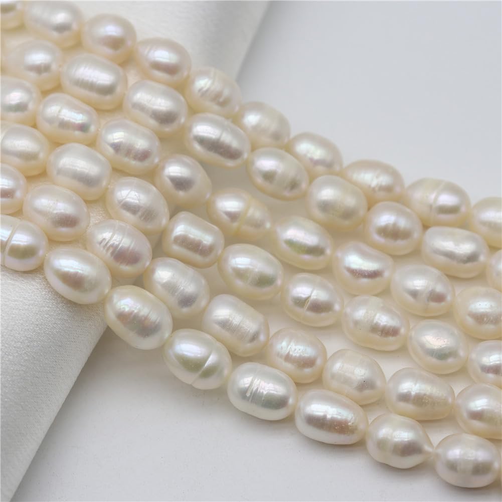 9Mm-10Mm Natural Freshwater Pearls Beads Rice-Shaped Circular Flat-Shape Irregular Beads for Jewelry Making Shape 3 100 Pieces