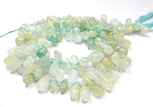 13 inch Strand of Natural Aquamarine Free Size Teardrop Faceted briolette Beads for DIY Jewelry Making. |BRIO_00709