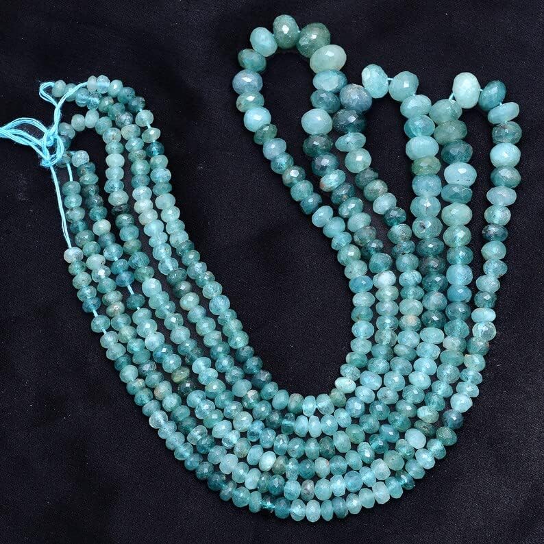 13 inch Strand of Natural gem Grandidierite, 4-8mm rondelle Faceted Beads for DIY Jewelry Making. | Beads_03912