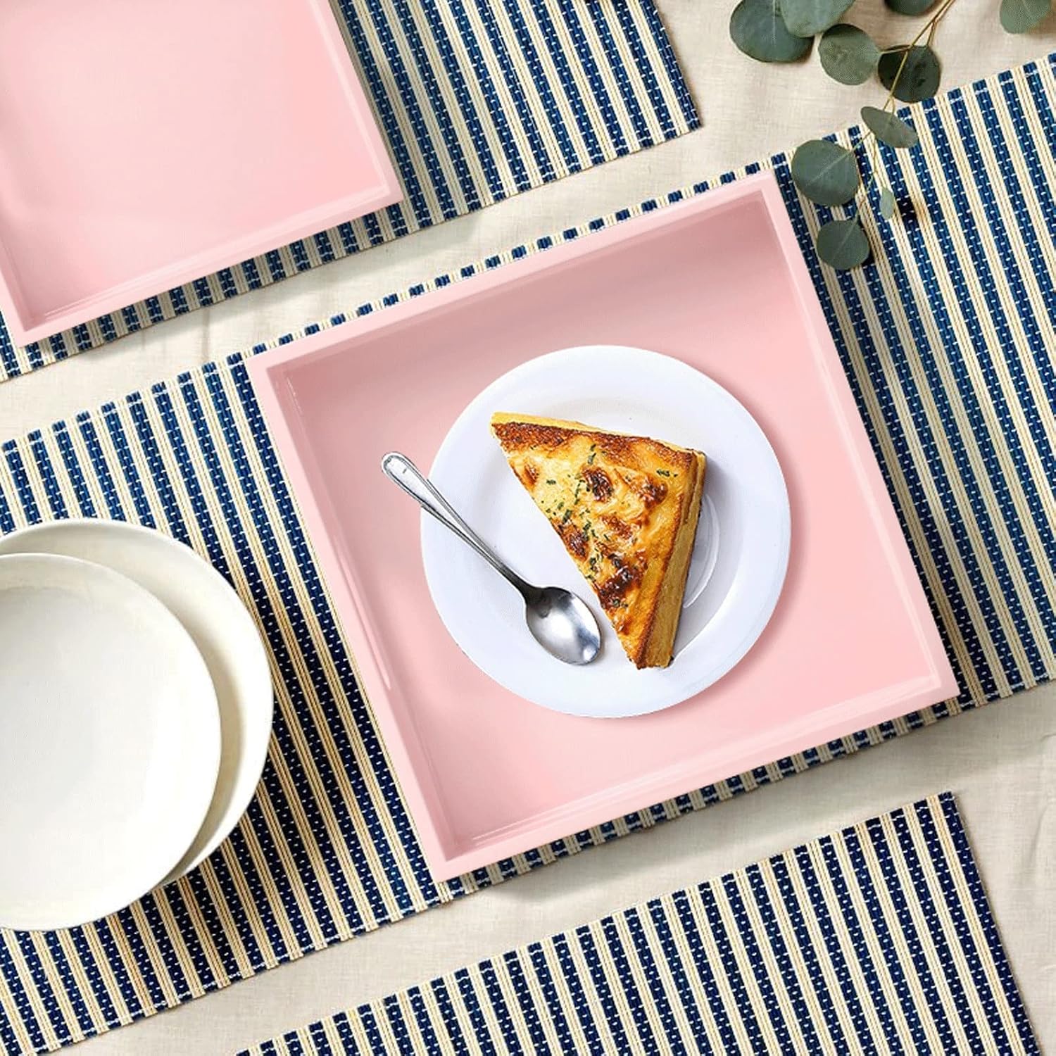 Tray Tray Service Tray Square Tray Integrated Handle Snack Tray Home Multifunctional Tray Serving Trays (Color : B)