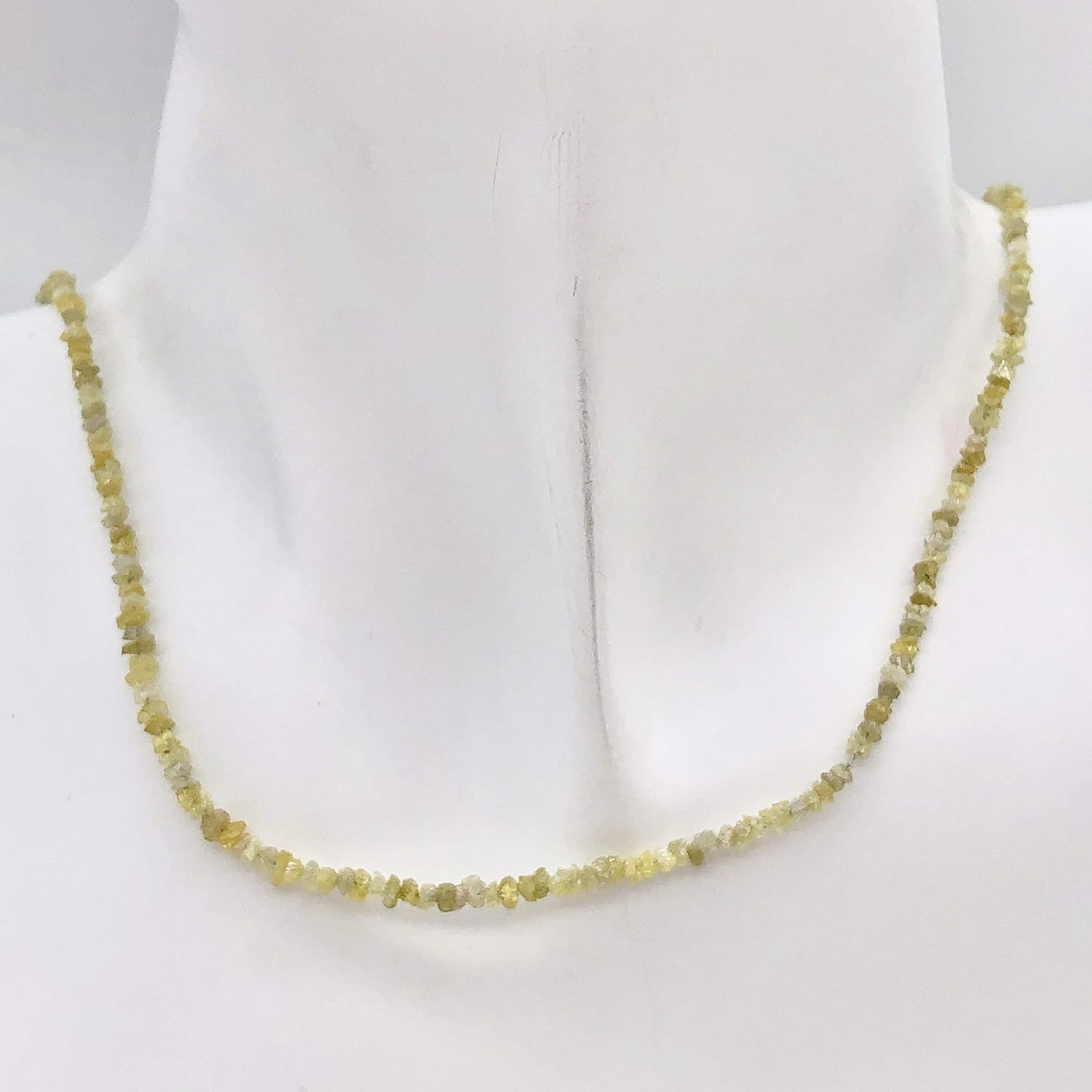 17.1cts Natural Untreated 13 inch Canary Druzy Diamond Beads 110620 for Jewelry Making