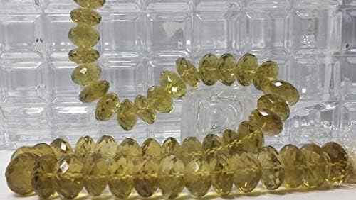 Yellow Quartz Faceted Graduating Rondelle Beads 15.5mm-17.2mm 16 in. Strand Code-HIGH-60614