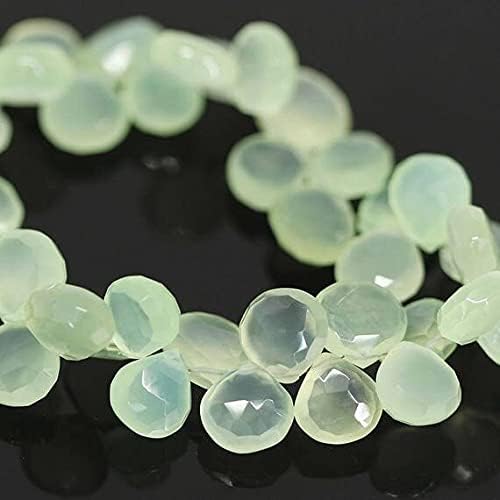 7 inch Strand of Natural Chalcedony 10mm13mm Drop Faceted briolette Beads for DIY Jewelry Making. |BRIO_01617