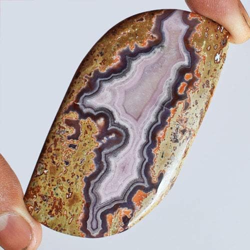SilverO Natural Purple Passion Agate 119 CTW Size 72x36x5 MM Pendant Jewellery Making Gemstone