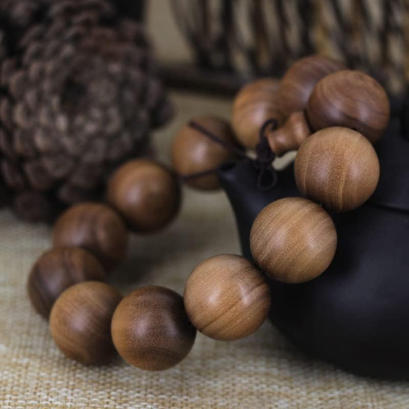 Mascot Wooden Crafts Wood Carving Art Wood Decoration Artwork 印度老山檀香手串 2.0黑肉 佛珠 文玩手串檀香木108男女念珠手链(浮水0.6m*108颗)