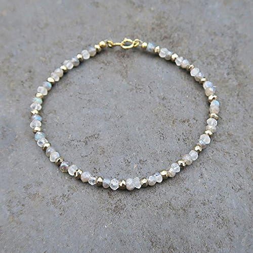 JEWELZ moonstone bracelet | labradorite bracelet | gemstone bracelet | pyrite bracelet | wife gift | sister gift | bridesmaid bracelet | moonstone 3-4mm