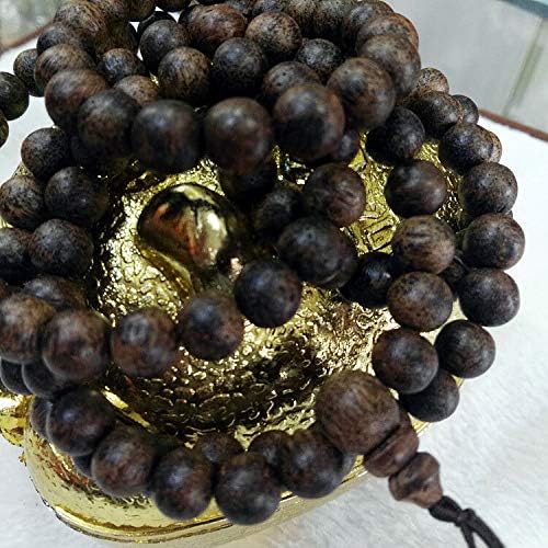 GLW Vietnam Nha Trang Agarwood 9 Mm 108 Japa Mala Meditation Prayer Beads #001