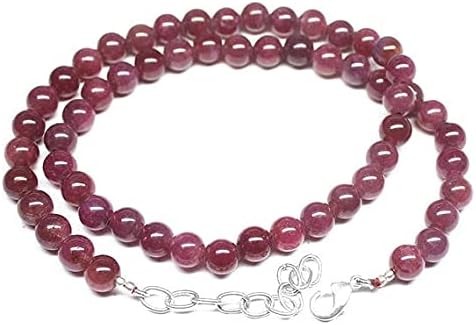 Natural Genuine Red Ruby Smooth Round Ball Gemstone Craft Loose Beads Strand Necklace 16