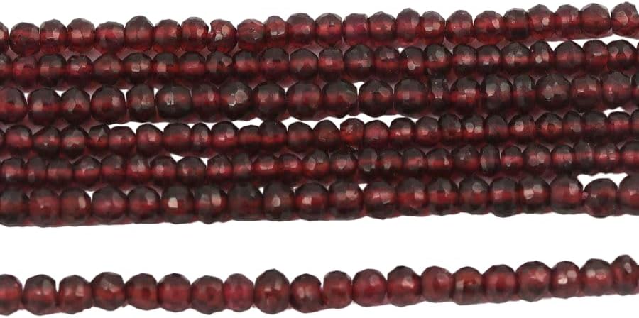 Garnet Natural Gemstone Rondelle Faceted Loose Beads 50 Strand 3-4mm 13 Inches CHIK-STRD-87855