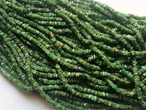 1 Strand Natural Tsavorite Heishi Beads, Green Tsavorite Spacer Beads, Tsavorite Necklace, 4-4.5mm, 16 Inch Code-HIGH-18430