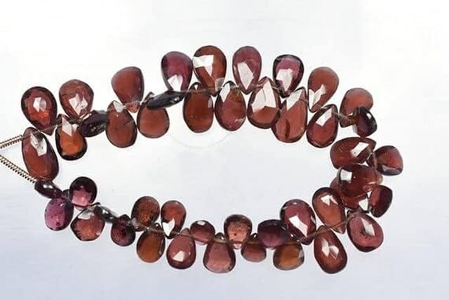 6 Inch 5x7-6x12mm Natural Red Garnet Faceted Pear Shape Briolette Beads lot of 10 Strands CHIK-STRD-95052