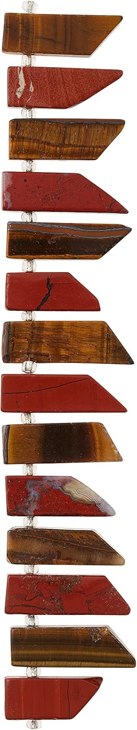 Bead Landing Red Jasper & Tiger Eye Stick Beads, 12 Pack