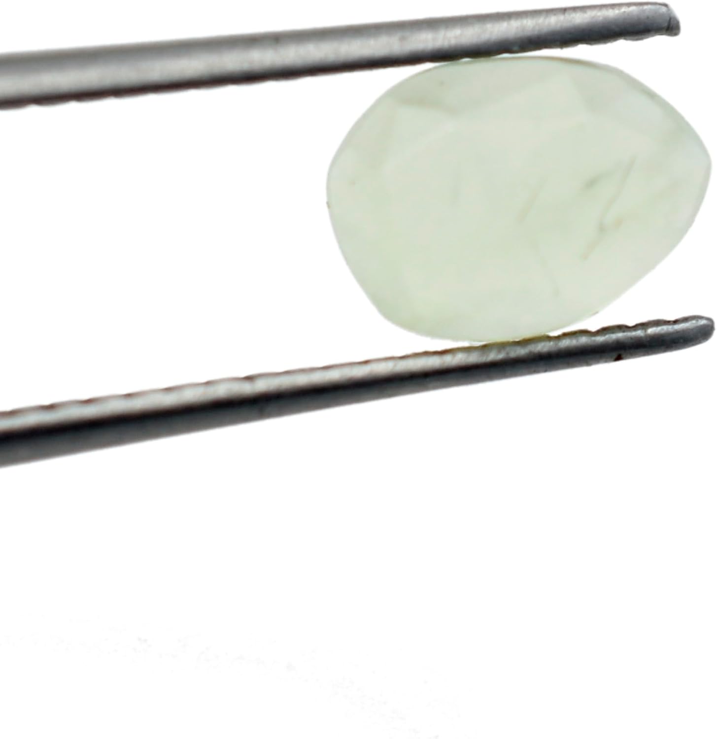 Prehnite Loose Stone Beads Cabochon Brilliant Rose Cut Oval Shape 5X6 to 6X8 mm Flat Back Gemstone Drill Bead Making Jewelry Supply (Undrill, 50)