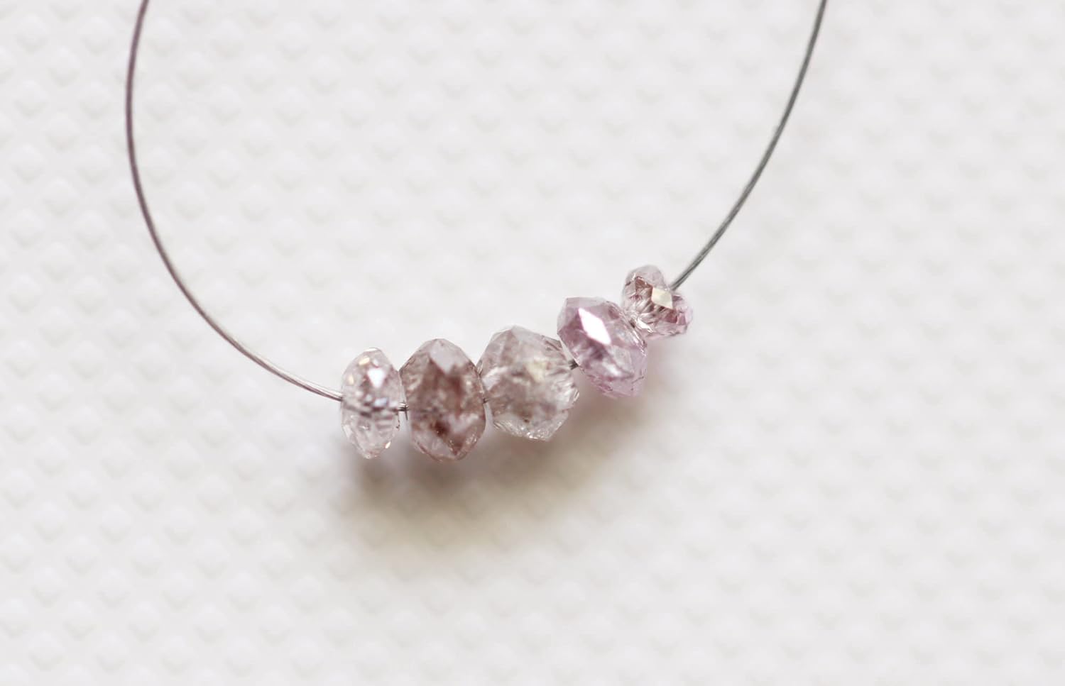 1.8-2.6mm Pink Diamond Beads 0.6 Cts Rare Pink Diamond Faceted Rondelle Bead, Loose Diamonds 5 Pcs Pink Diamond Beads for Jewelry - PPKK25, 1.8-2.6 MM Approx.