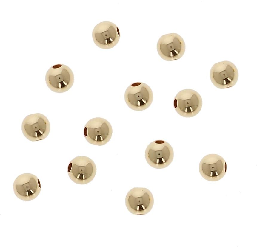 5mm Gold Filled Round Beads, 100 PCS, Seamless Gold Beads, 14k