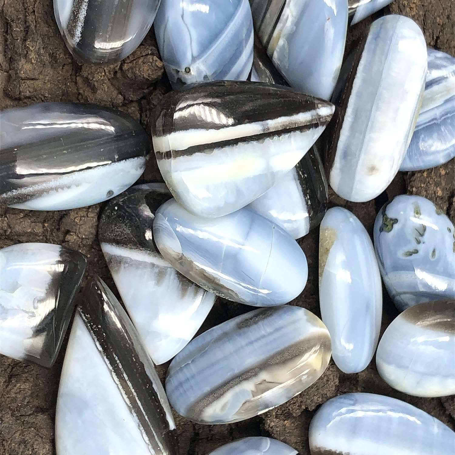 Natural BLUE OWYHEE OPAL Gemstone Loose Cabochon Lot For Jewelry Making, Loose Gemstone For Ring, Earring & Pendant Necklace, Jewelry Making Cabochons, Healing Gemstones