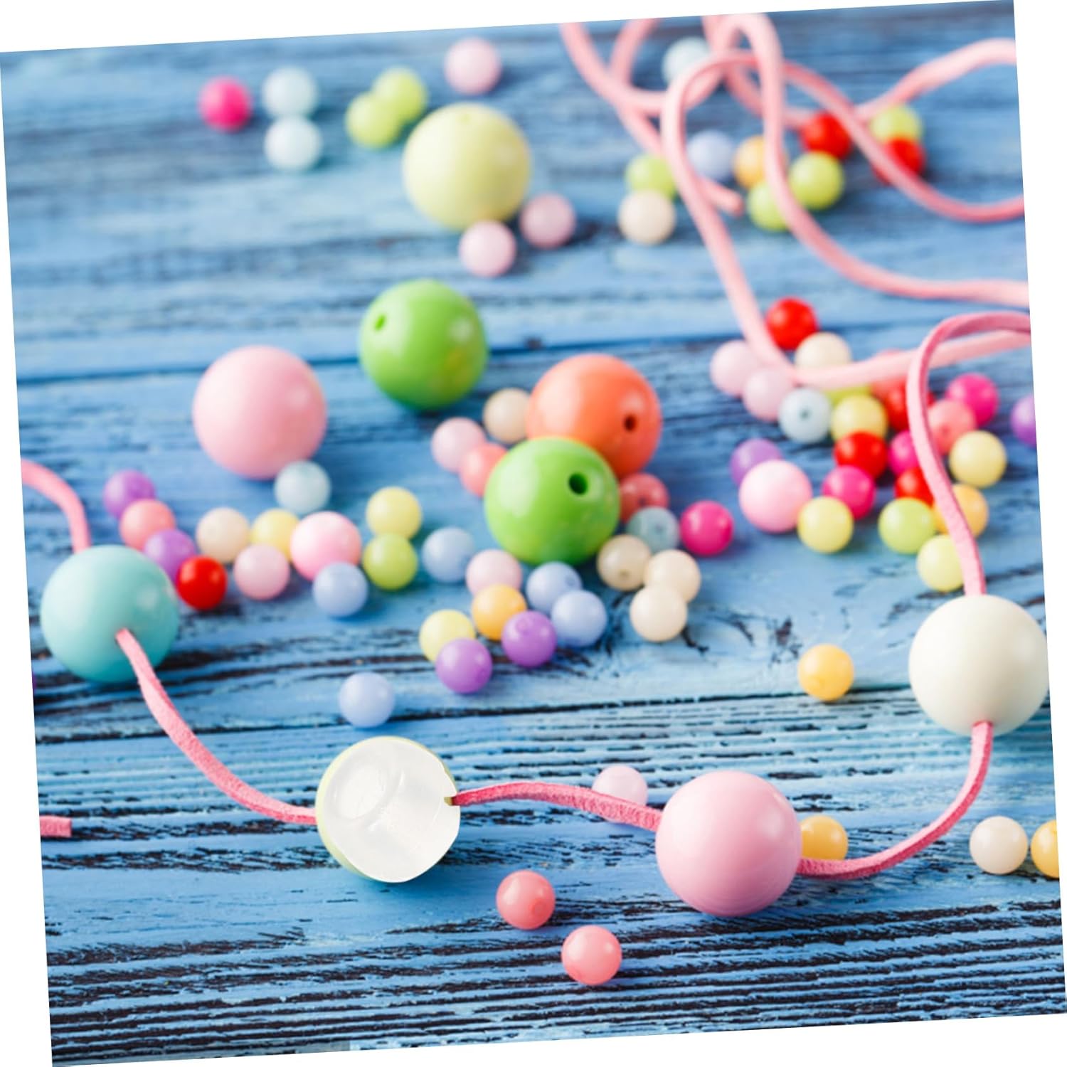 TEHAUX 10000pcs Colors Plastic Uv Beads Beads Uv Reactive Light-up Neon for DIY Jewelry Charm