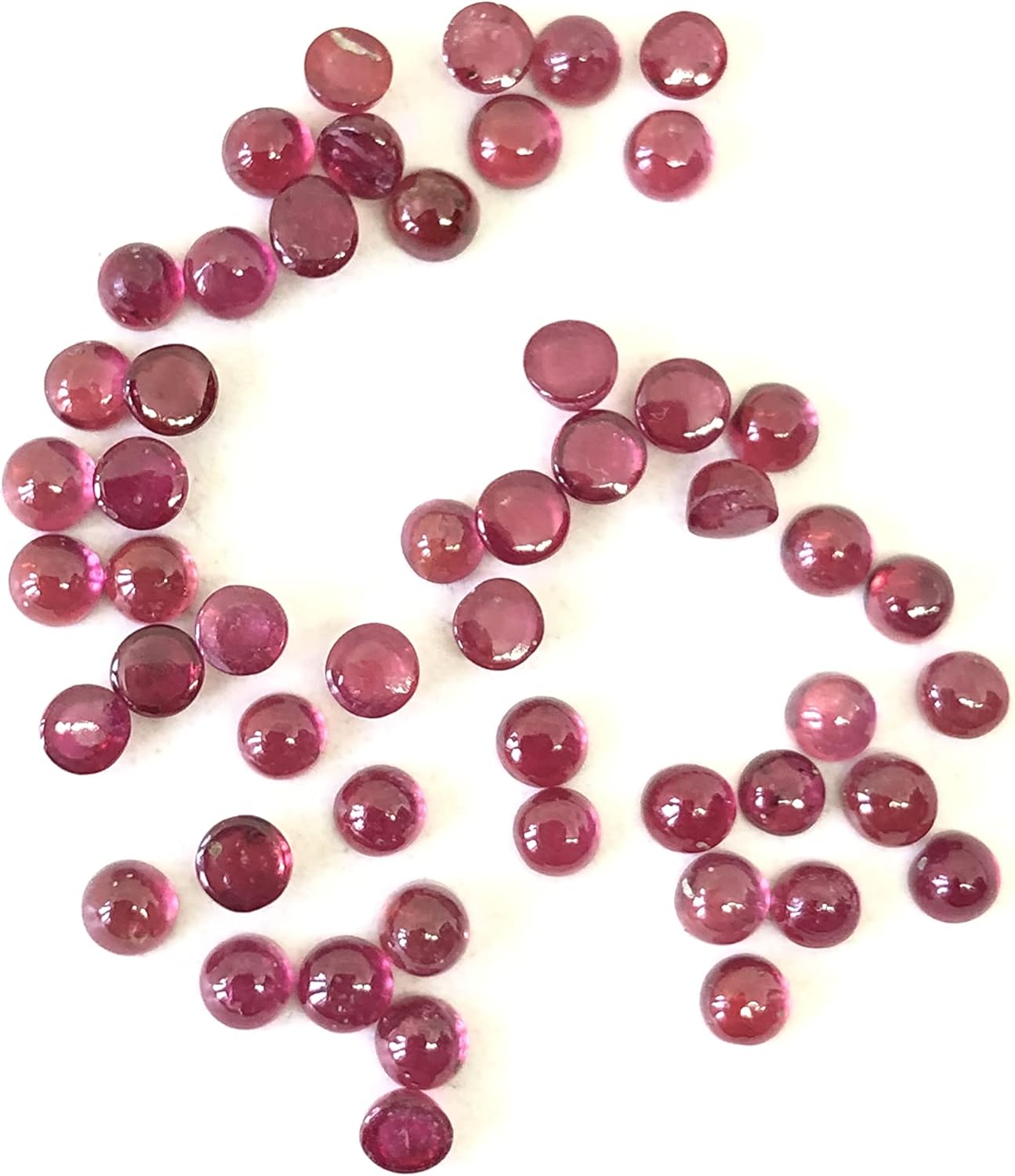 10.75 Ct Ruby Round Shape Cabochon Size 3 mm Wholesale 52 Pieces Amazing Quality Lot Loose Gemstone For Making Necklace Jewelry