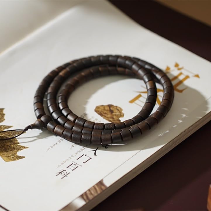 Vietnam Nha Trang White Agarwood 8x8x108mm Sugar Knot Soft Oil Barrel Beads Full Oil