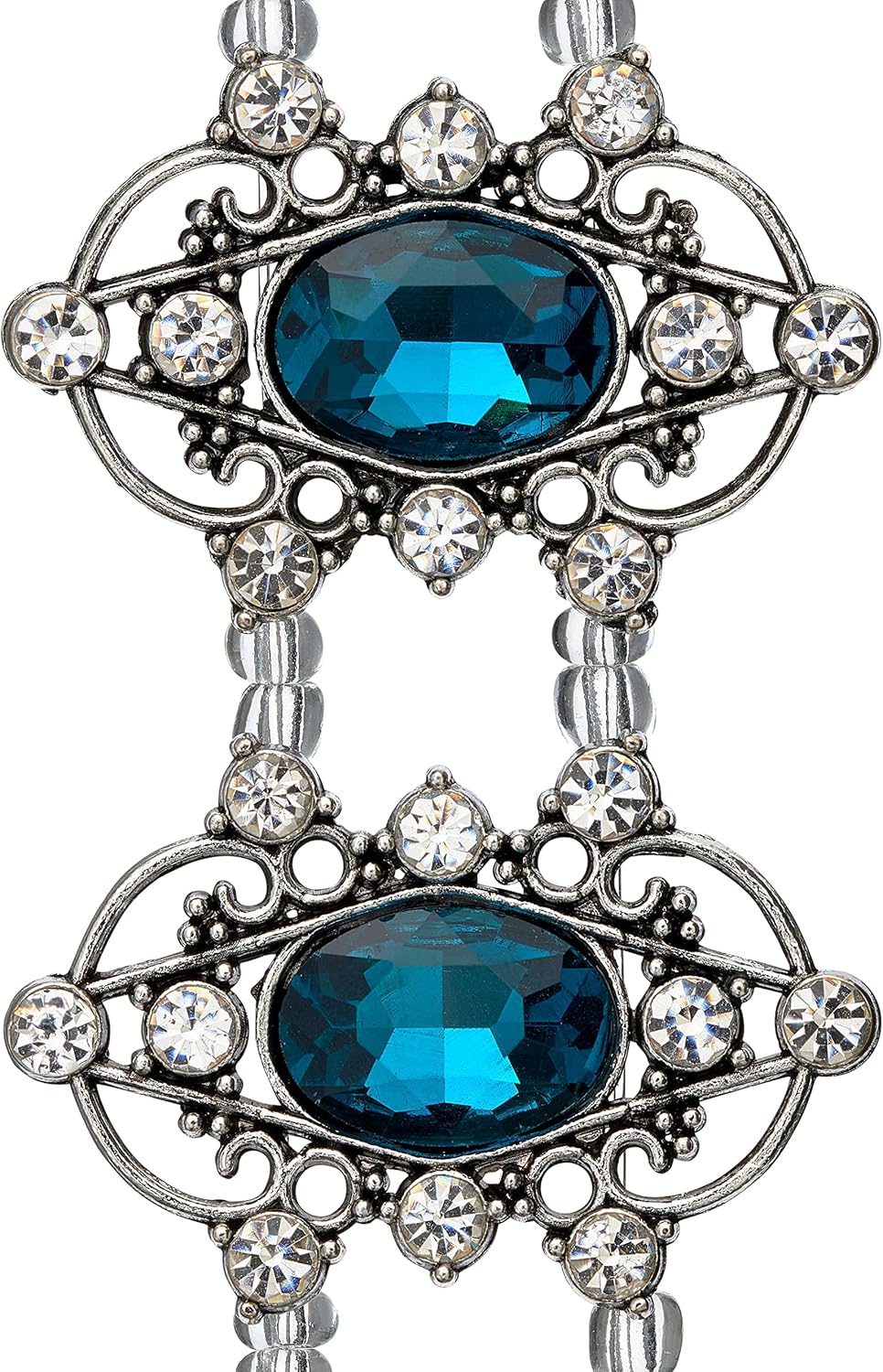 Bead Landing Dark Aqua Slider Metal Oval Beads, 35mm, 12 Pack