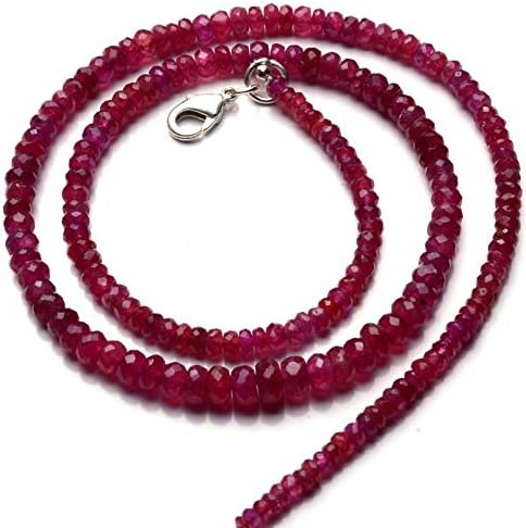 Super Rare Pink Sapphire 3 to 6MM Faceted Rondelle Beads 18 Inch Full Strand Pink Sapphire AAA Transparent Quality Beads Finished Necklace