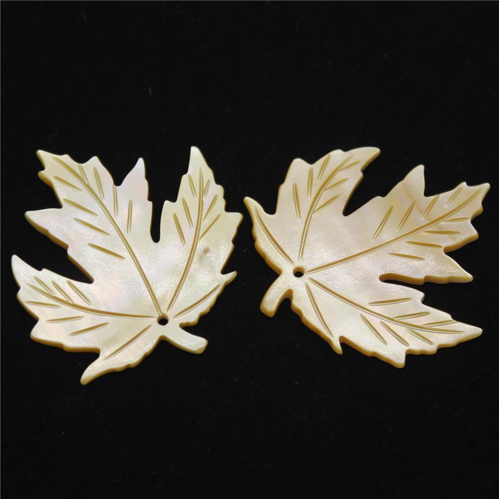 Natural Mop Seawater Shell Beads Maple Leaf Shaped Pendant for Jewelry Making DIY Necklace Earring Bracelet 30X33mm1 10 Pieces
