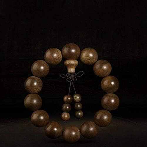 GLW Tarakan Genuine Natural Wild Agarwood Aloewood 15mm Malas Prayer Beads #4936