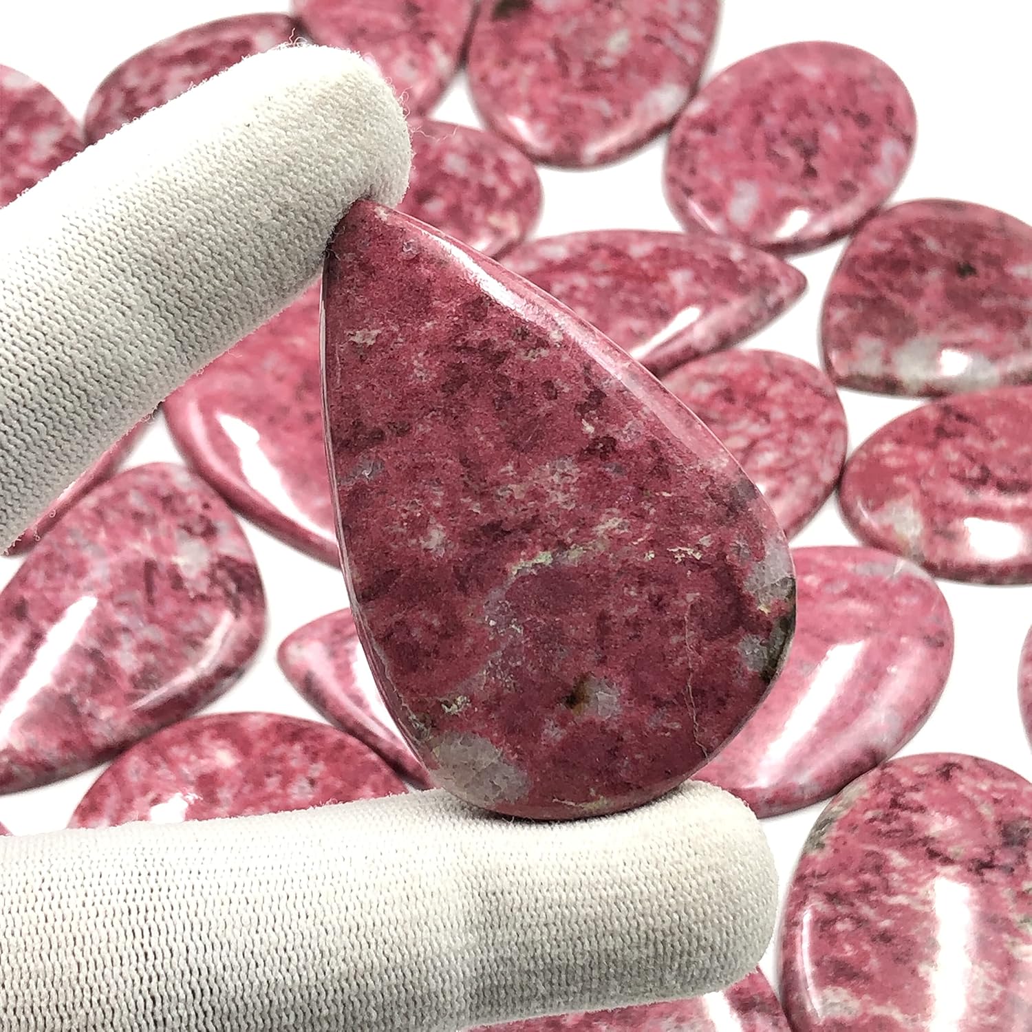 Natural THULITE Gemstone Loose Cabochon Lot For Jewelry Making, Loose Gemstone For Ring, Earring & Pendant Necklace, Jewelry Making Cabochons, Healing Gemstones