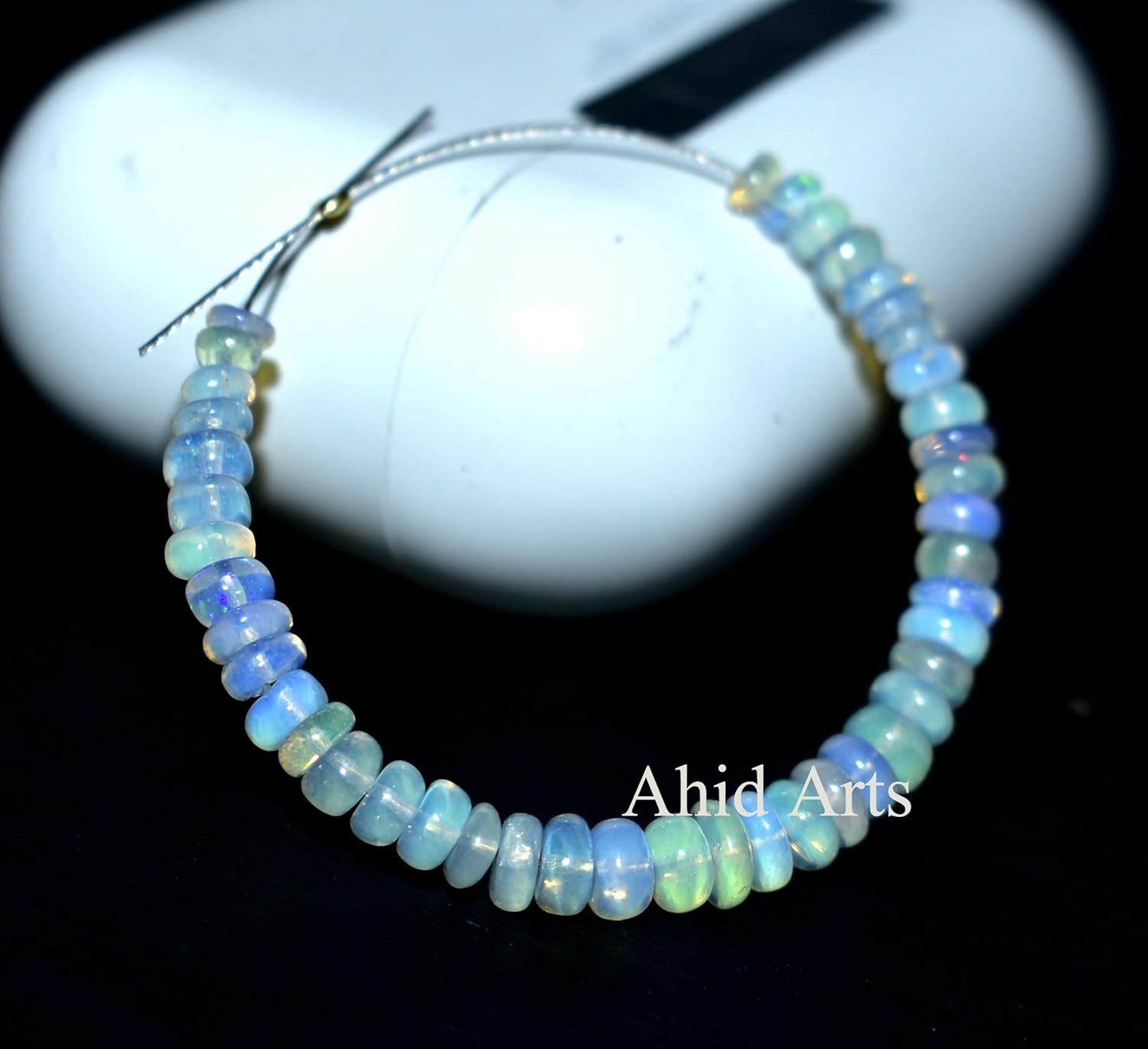 Pack of 20 Strands 3x4.5 MM Natural Ethiopian Opal welo fire rondelle Beads Strands for Jewelry Making 3 Inches Strand