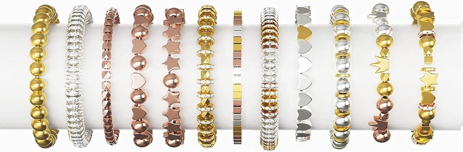 1740Pcs Spacer Beads Metal DIY Crafts Supplies Stylish Loose Beads for Pendants Charms Necklace Jewelry Findings Making Beading Supplies