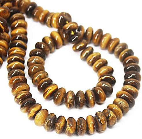 Natural Tigers Eye Smooth Gemstone Rondelle Gemstone Loose Craft Beads Strand 18 Inch Long 8mm 9mm Code-HIGH-714