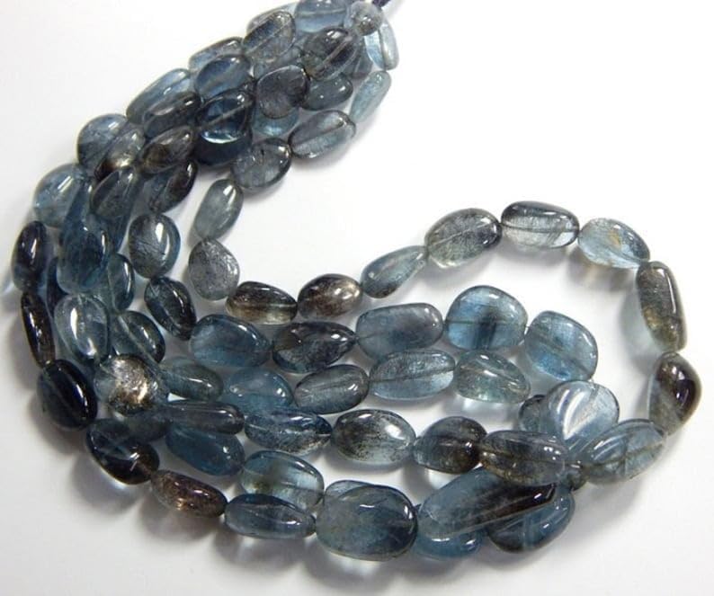 13 inch Strand of Natural gem Moss Aquamarine, 12x8mm Tumble Smooth Beads for DIY Jewelry Making. | Beads_05282