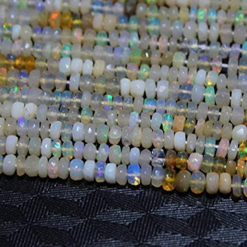 Top Ethiopian Opal Shaded Beads | AAA+ Welo Fire Ethiopian Opal Beads | Smooth Rondelle Shape Ethiopian Opal Beads Size 3 to 4 mm 14