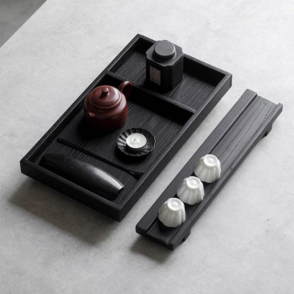Tray Simple Tea Table Solid Wood Tea Tray Living Room Compartment Snack Dried Fruit Coffee Dessert Tray Serving Trays