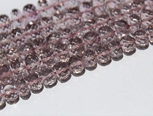 13 inch natural beads strand of 10mm faceted rondelle crystal quartz gemstone beads for DIY jewelry - necklace, bracelet, earring, ring.