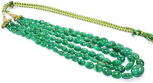smooth big oval emerald 6-8x17-21 mm smooth oval 3 strand 18 inches 1 necklace emerald smooth plain beads