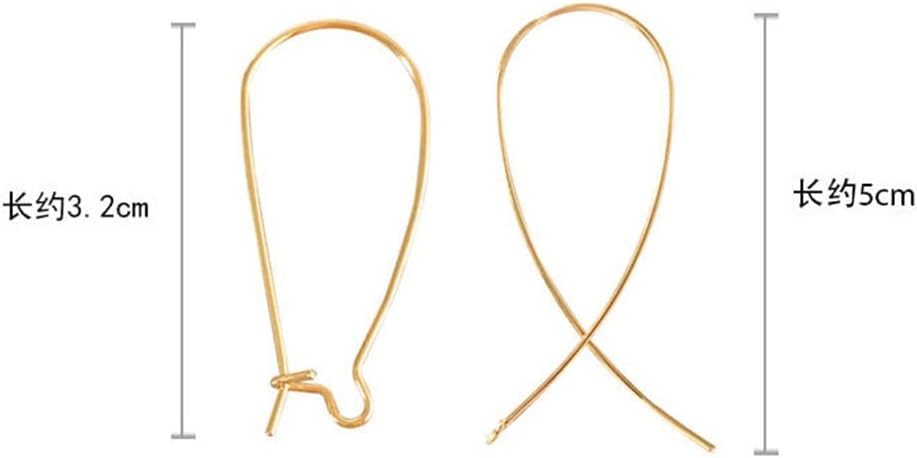 Teardrop U-Shaped Copper Wire Plated Real Gold Earrings Jewellery Accessory Handmade DIY Material Kit(D)