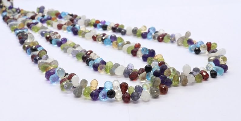 Natural Mix Semi Multi Drop facete Beads 5X7 mm 18 inch Long String Jewelry Making Gemstone Beads for Necklace Bracelet