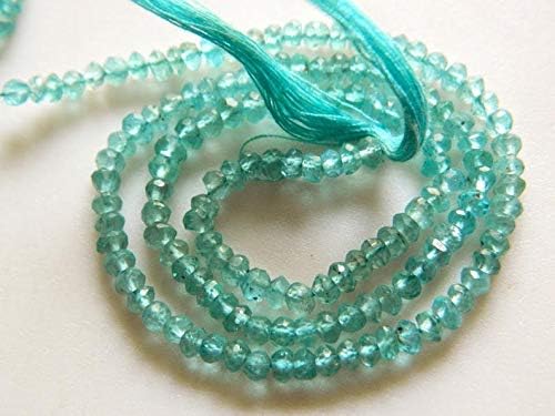 50 Strands Wholesale Apatite Rondelle Beads, Faceted Blue Apatite Beads, 3.5mm Faceted Beads, 14 InchStrand