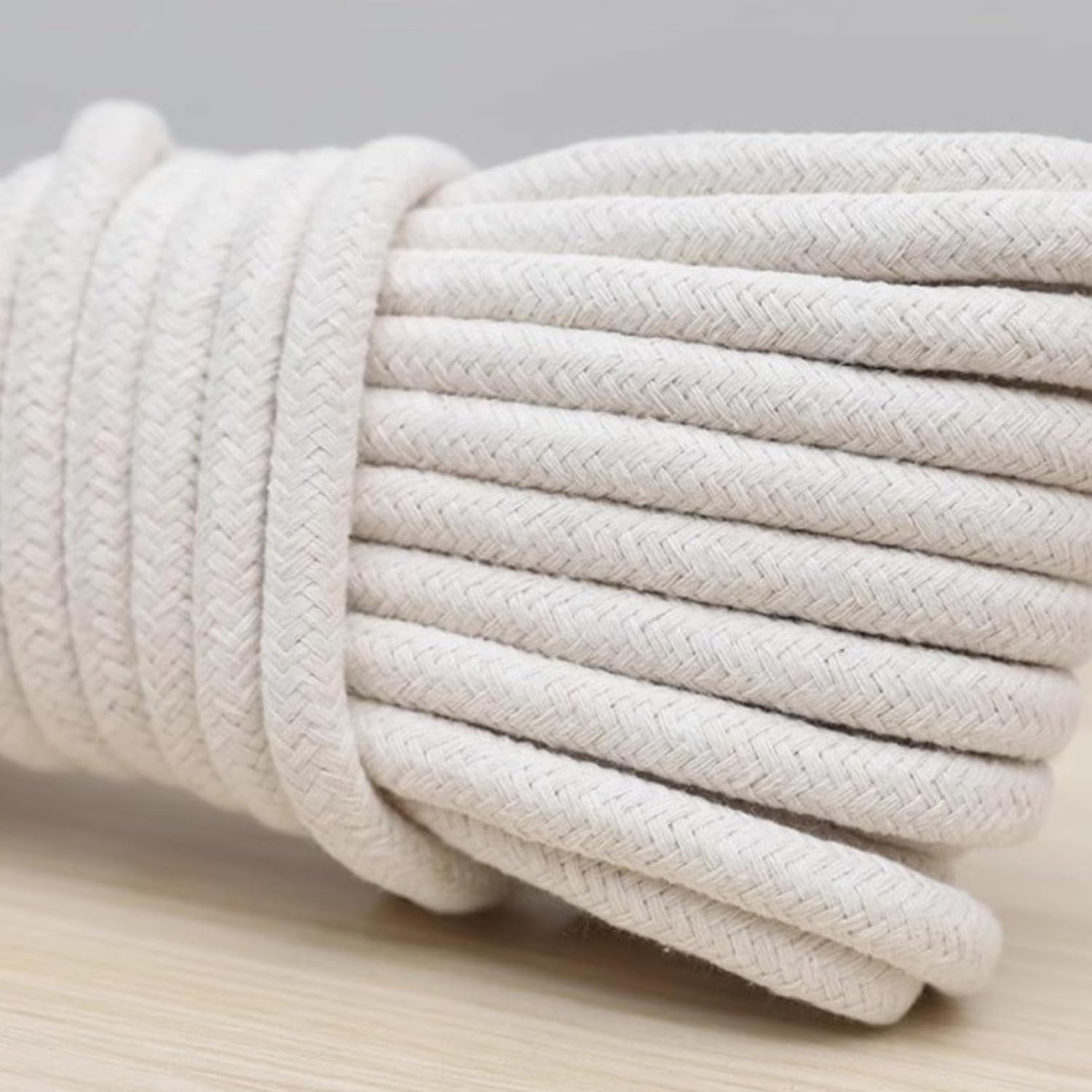 Cotton String Ball, Elastic cord, thread beading string,Macrame Rope 100m Thick Cotton Rope 4/6/8/10mm,Core-Spun Macrame Cord Soft Durable,Multipurpose Macrame Cotton Cord for DIY Crafts,Gardening,Bun