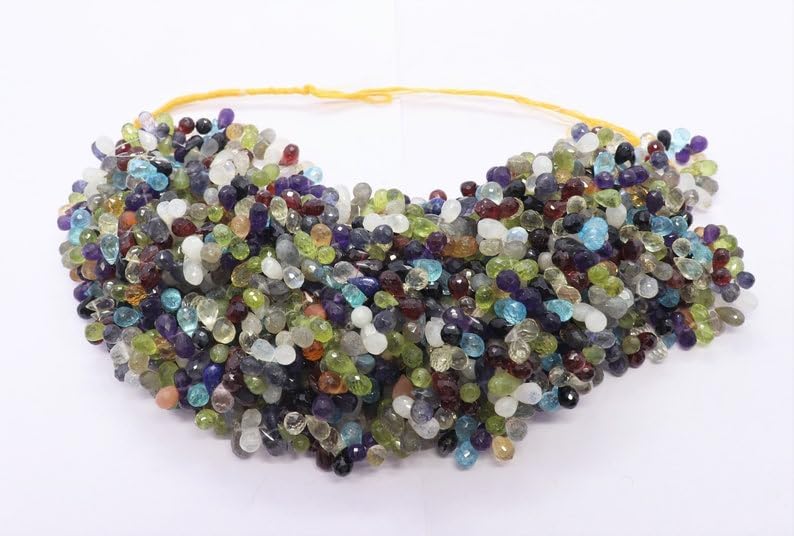 Natural Mix Semi Multi Drop facete Beads 5X7 mm 18 inch Long String Jewelry Making Gemstone Beads for Necklace Bracelet