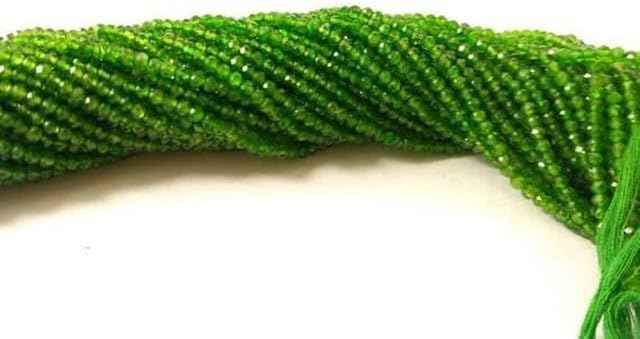 Natural Micro Tiny Chrome Diopside Faceted Rondelle Beads 2.5-3mm 13 Inches lot of 10 Strands CHIK-STRD-94898