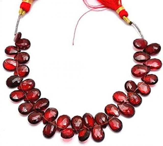 Red Garnet Pear Shape Briolette Beads 10x7 mm 7 inch lot of 5 Strands Chik-STRD- 91884