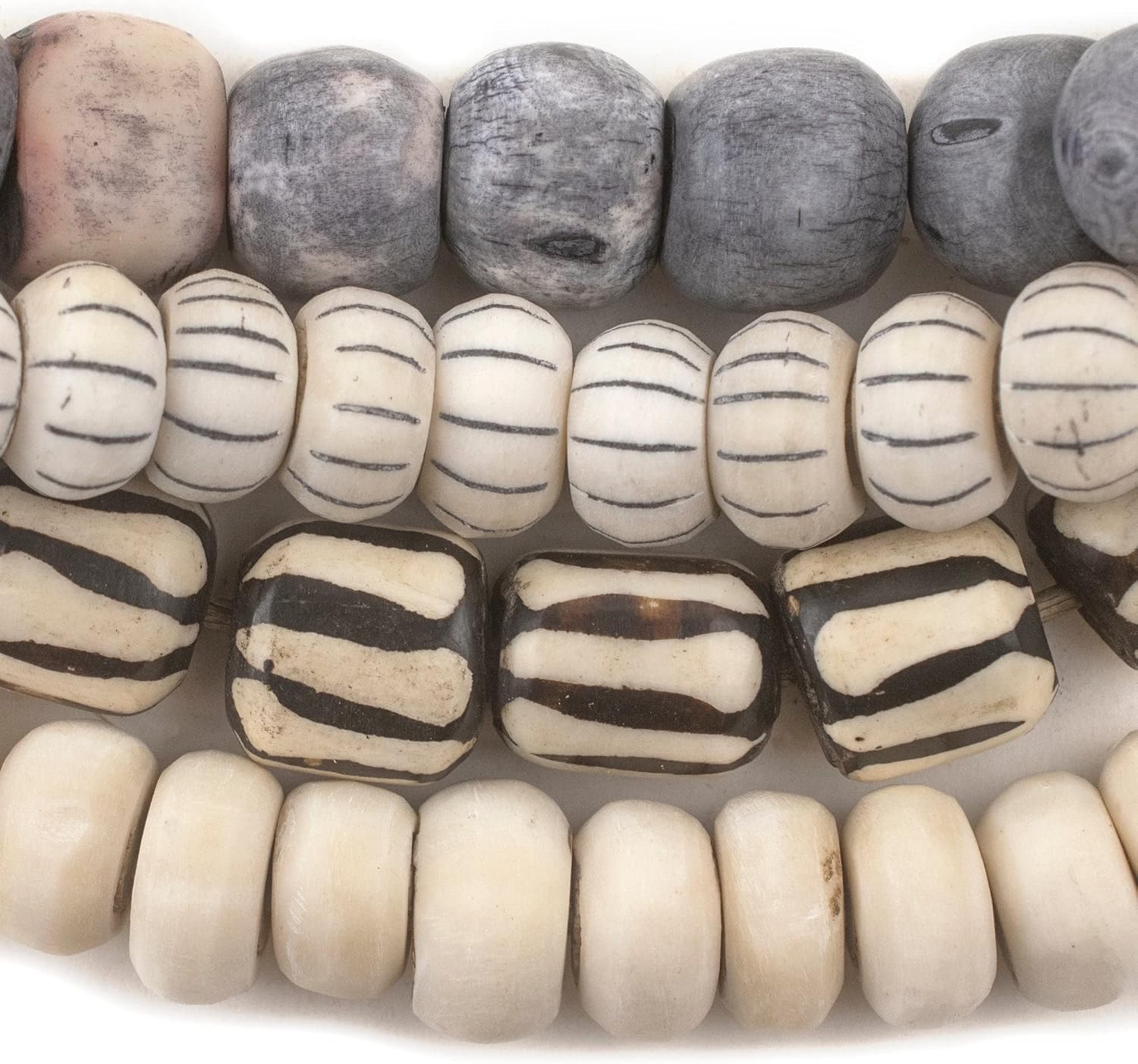 The Bead Chest Home Decor Beads Kit: Bone Essentials (4 Strand Bundle)