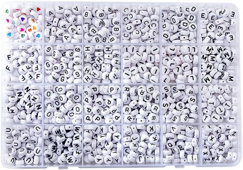 24 Grid 28 Glass Beaded Letter Bead Bracelet DIY Handmade Loose Material Jewelry Accessories Set