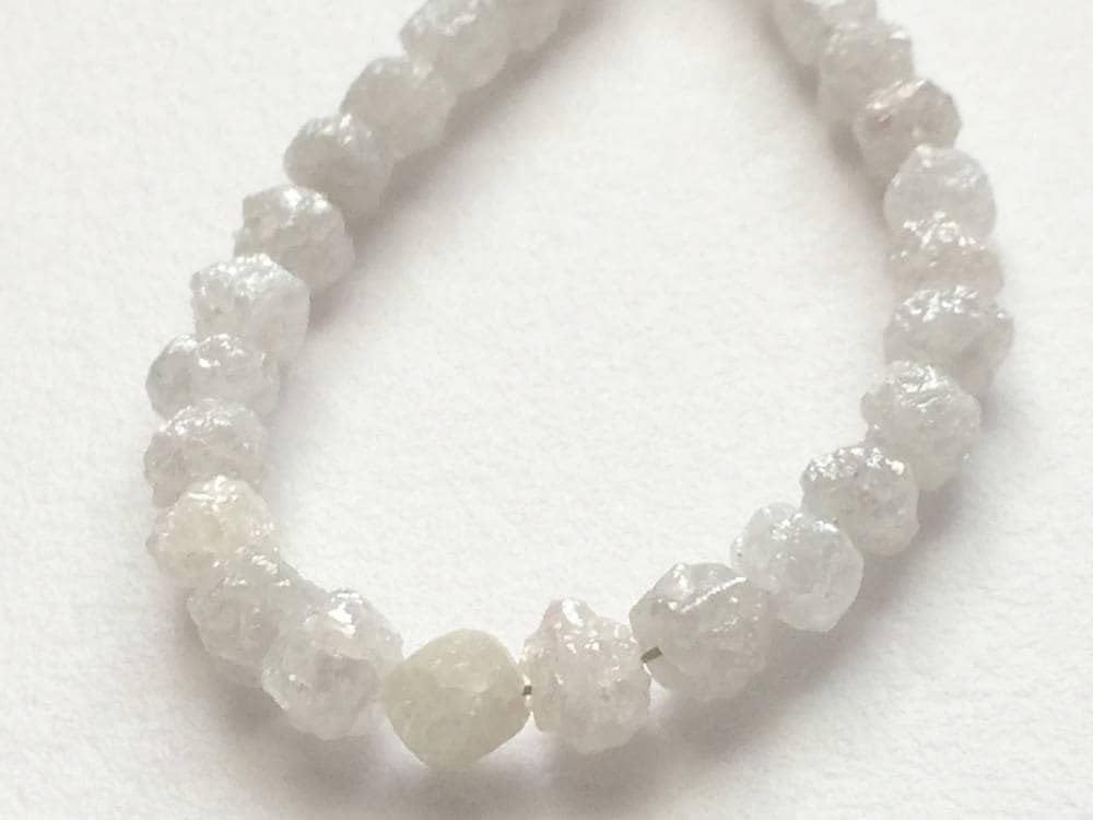 3.5-4.5mm Natural Rondelle White Raw Diamond Beads, Large Rough Diamond Rondelle Beads, Raw Diamond Beads for Jewelry (5Pcs to 10Pcs), 4-5 MM Approx, 10 PCS